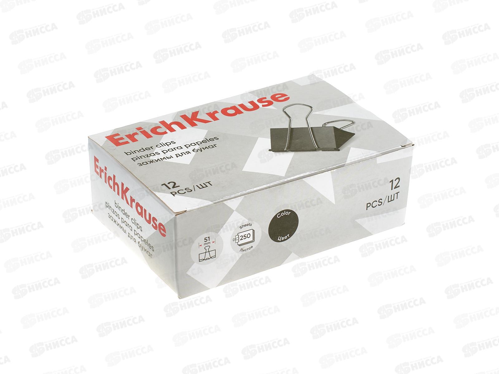 Зажим д/бумаг EK черный, 2981, 51мм, 12шт *12/600