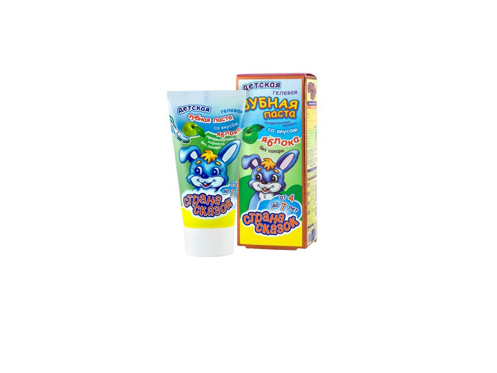 СТРАНА СКАЗОК зубная паста гель Яблоко от 4 лет  50гр. в футляре *18  0275