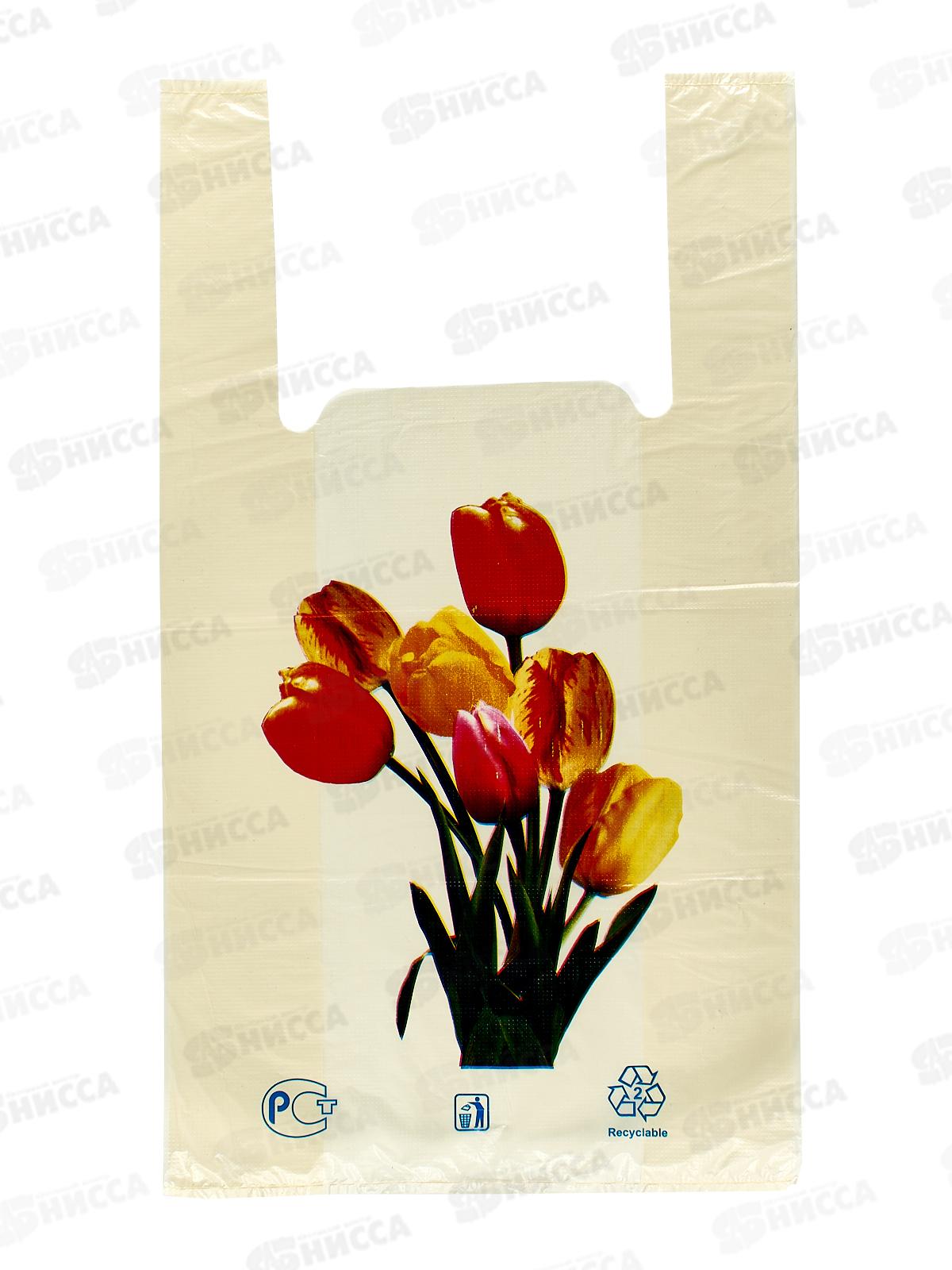 Пакет майка ПНД 30*55*30мкм Тюльпан бежевый *50/1000