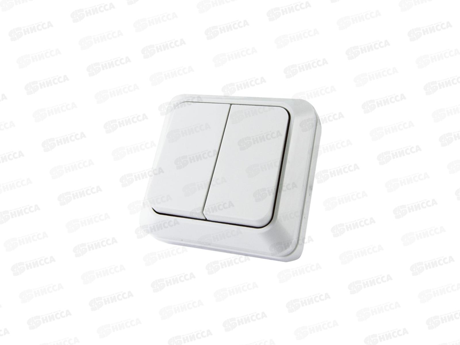 Выключатель TDM 2-клавишный открытой установки, IP20 10А белый &quotЛадога&quot, 0003 *10