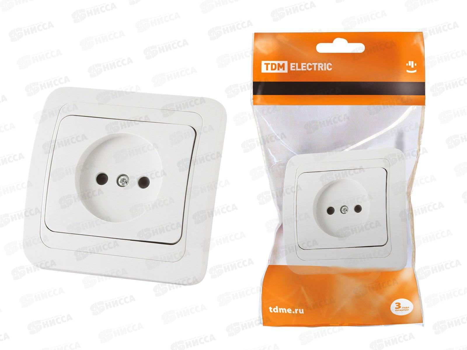 Розетка TDM cкрытой установки, 10А белый &quotВалдай&quot, 0007