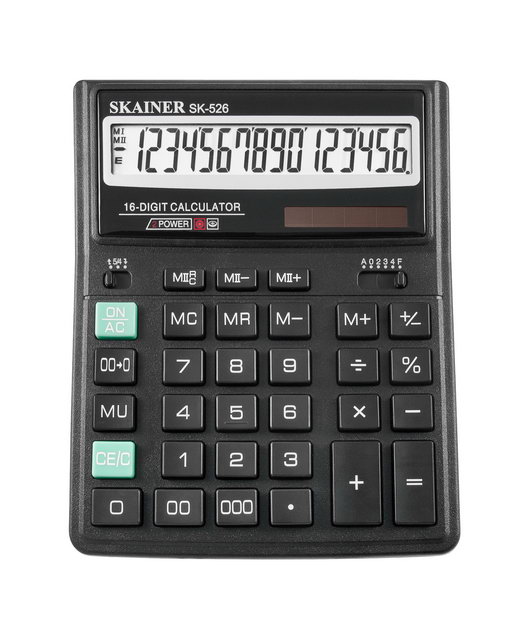 Калькулятор SKAINER SK-526II 16 разрядный, бухгалерский, настольный