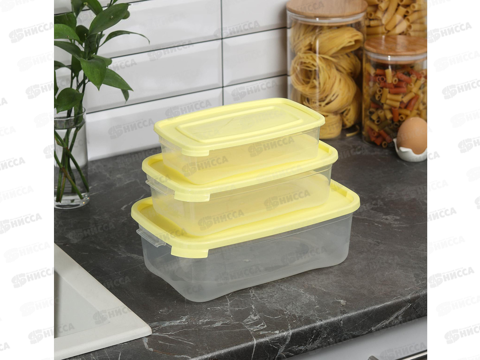 Набор контейнеров СВЧ КАСКАД прямоугольных 3шт (0,7 1,2 2,2л) С59003 *18