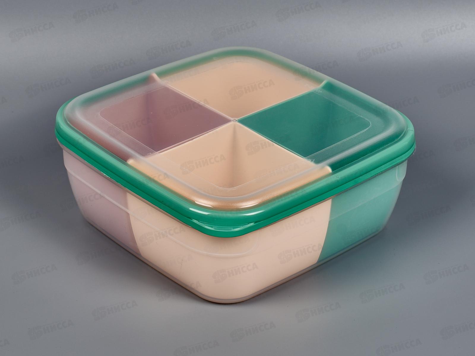 Контейнер СВЧ 2,2л квадратный (менажница) С56701 *18