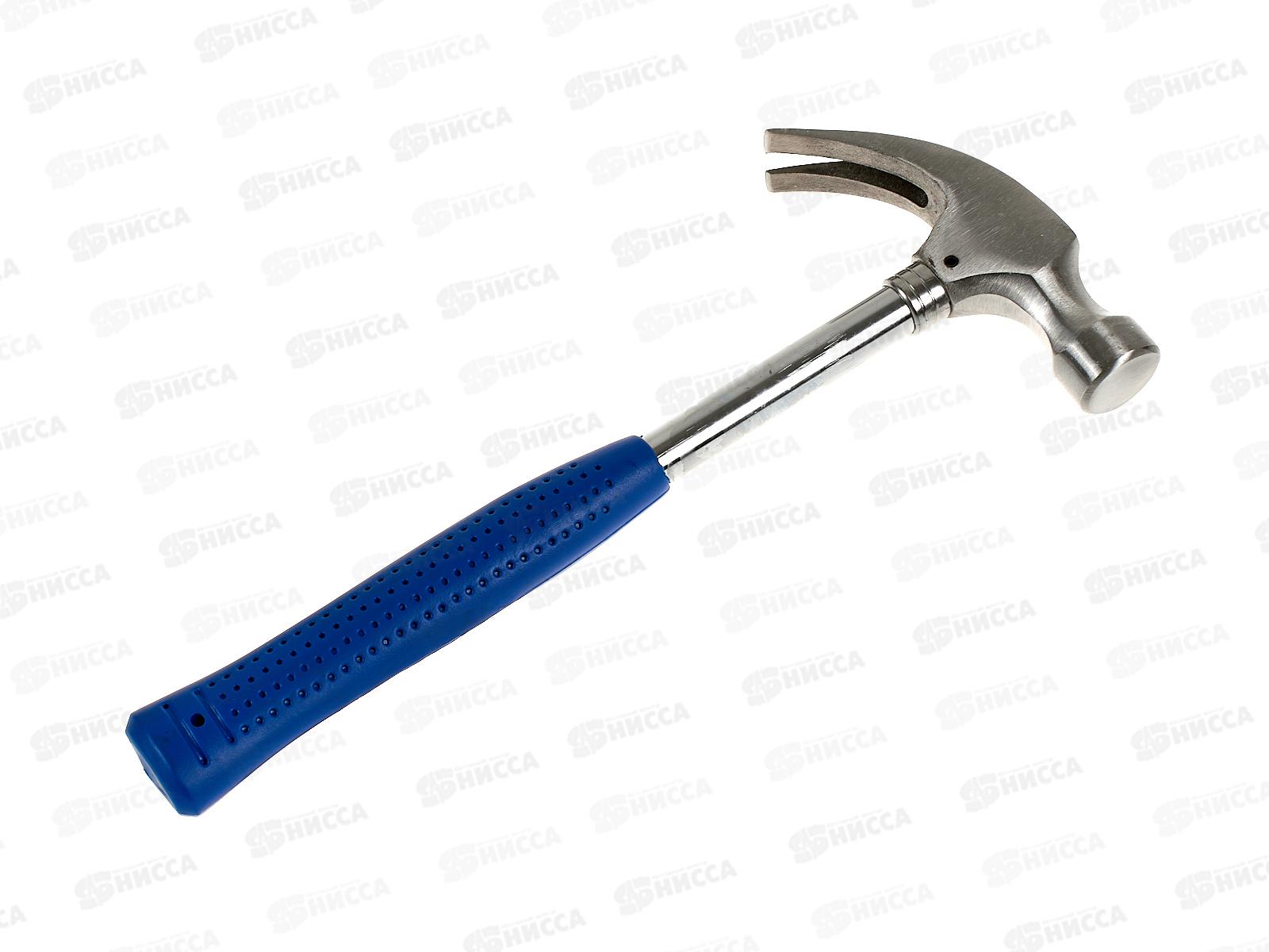 Молоток-гвоздодер кованый, цельнометаллическая обрезиненная ручка 600г 3302103