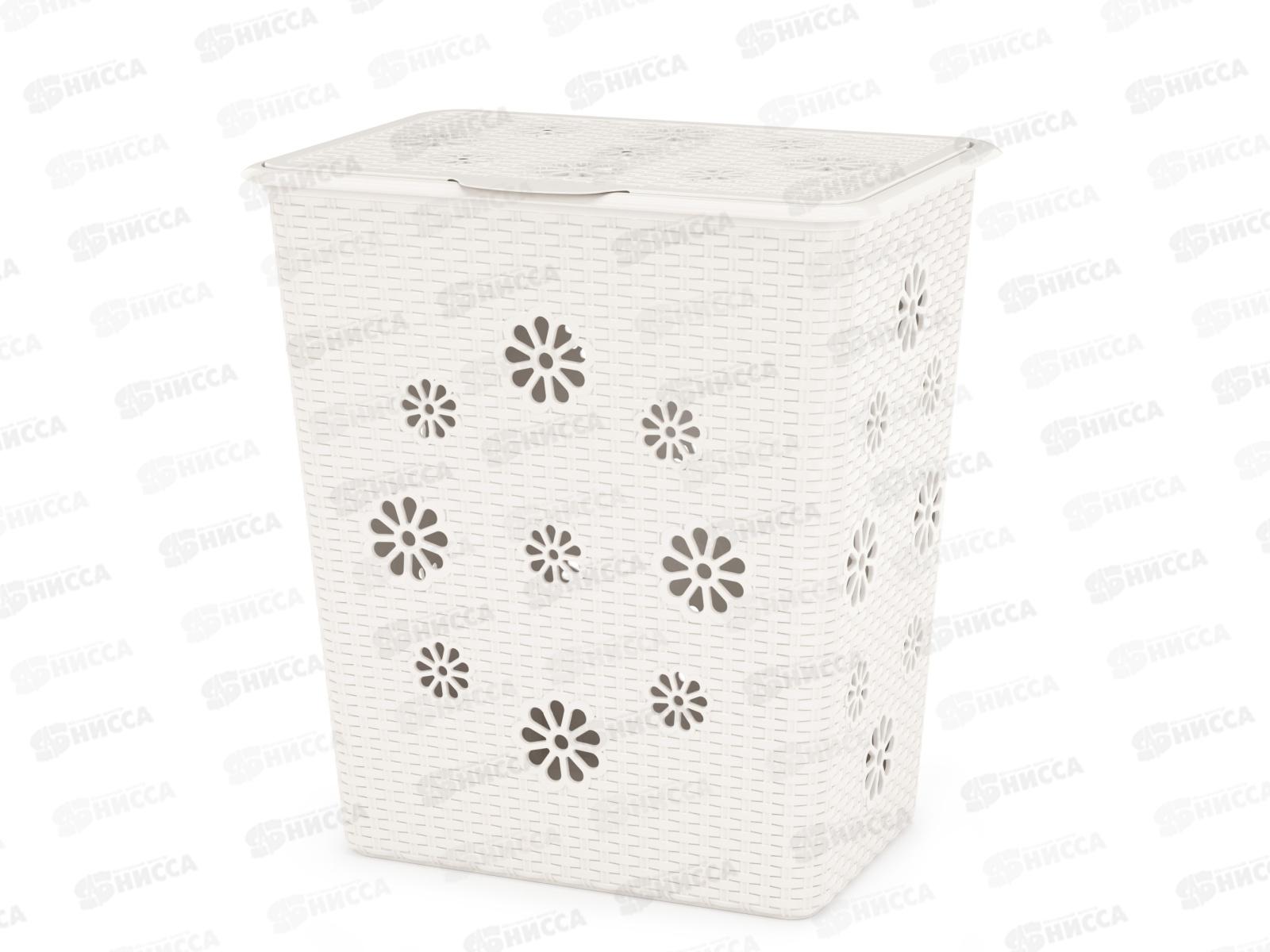 Корзина 60л для белья &quotПлетёнка&quot (белая) *4 М2254