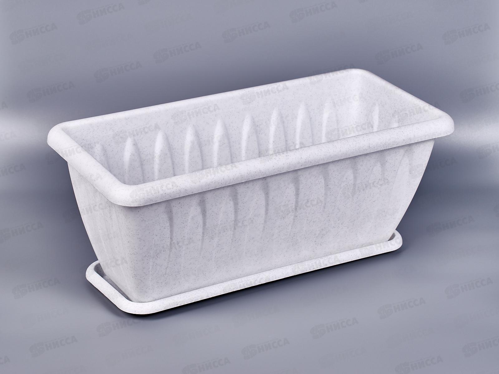 Ящик для растений Фелиция мраморный  40см с поддоном  С185М*9