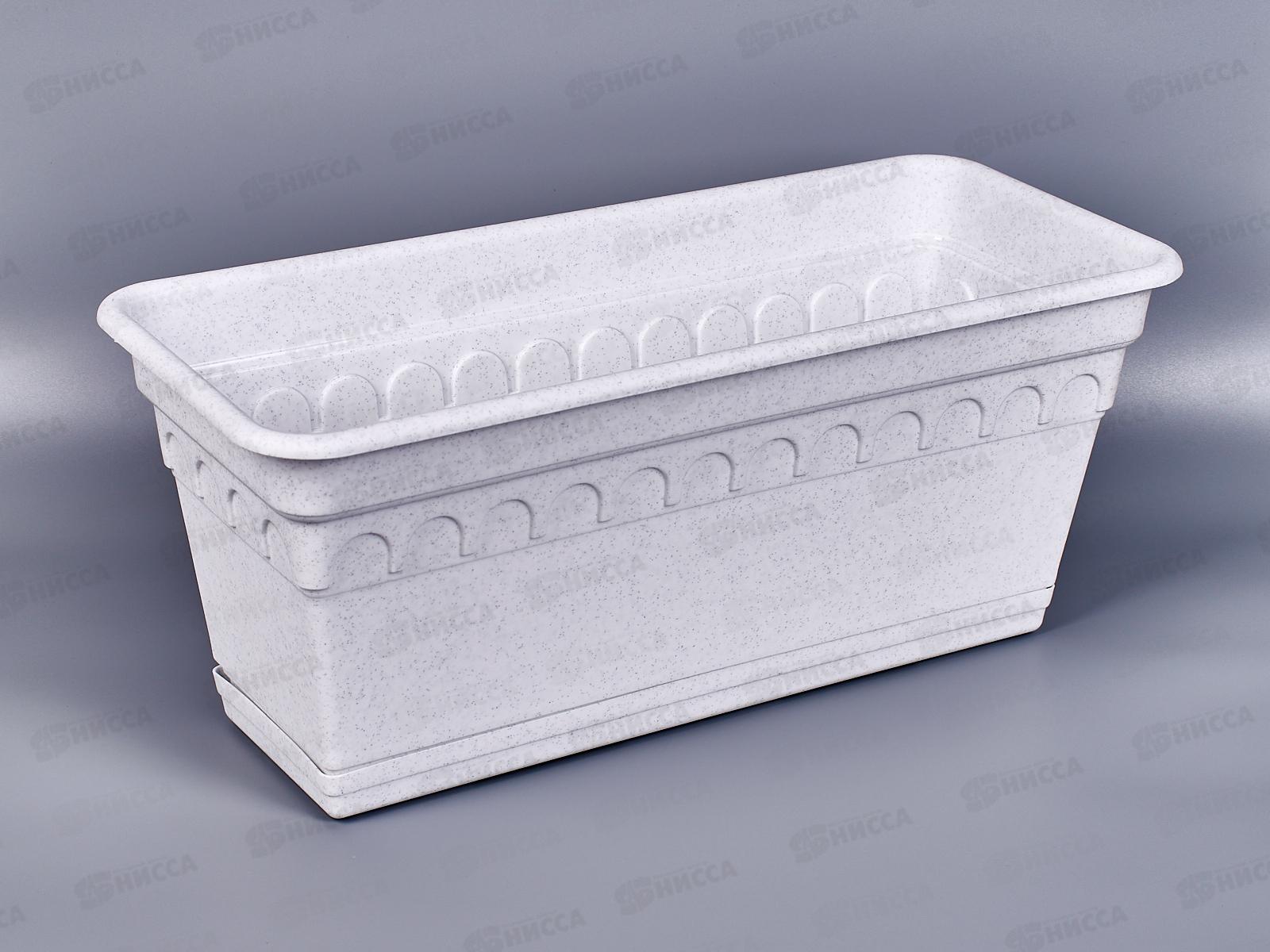 Ящик для растений Колывань мраморный  40см с поддоном  С183М *10