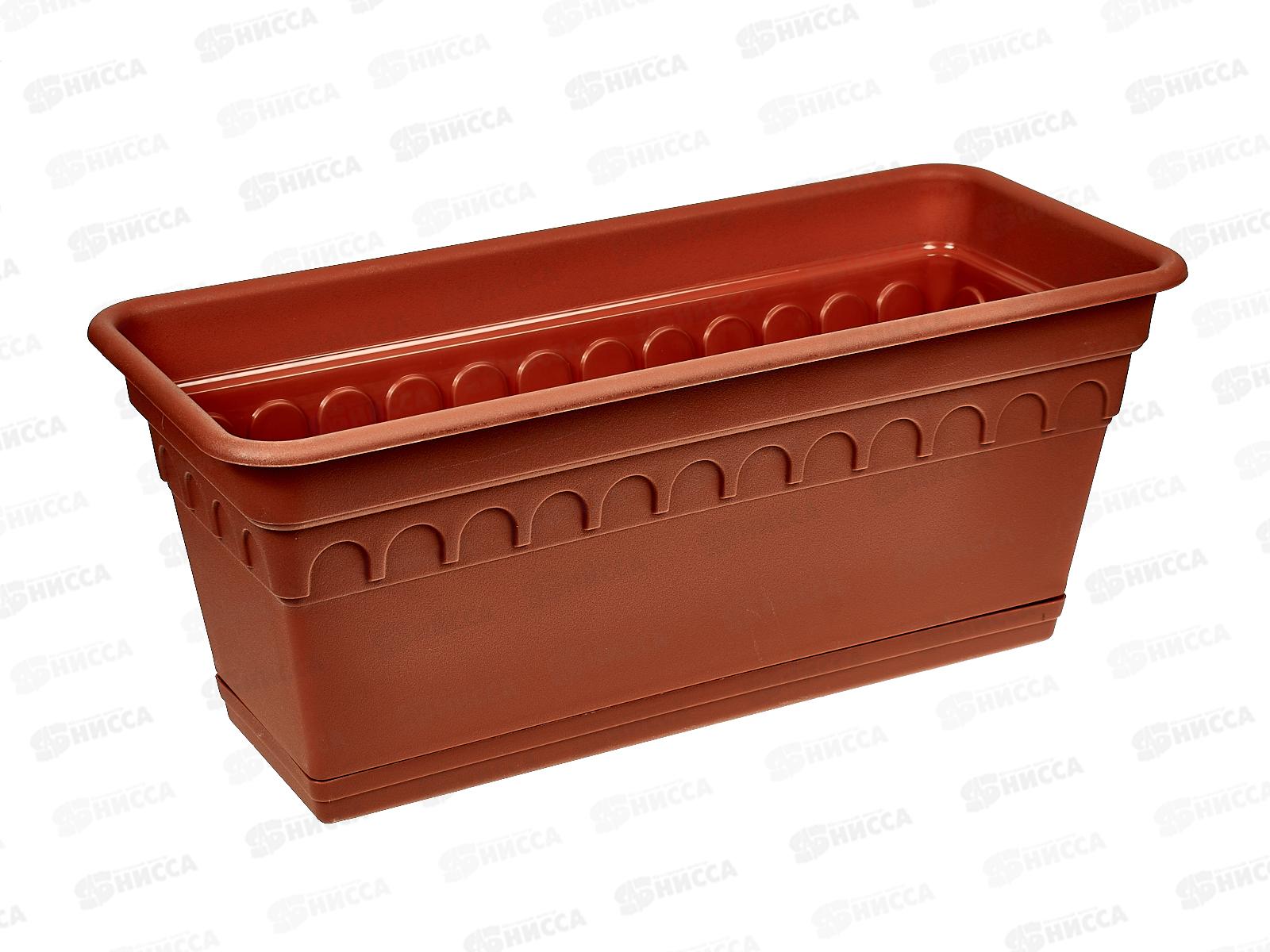 Ящик для растений Колывань терракотовый  40см с поддоном  С183Т*10