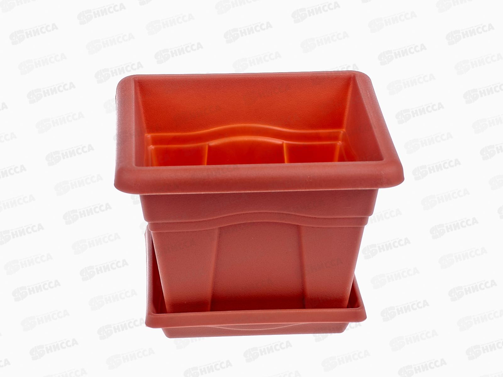 Горшок Квадро-1,48л Терракотовый  с поддоном   С161Т *32