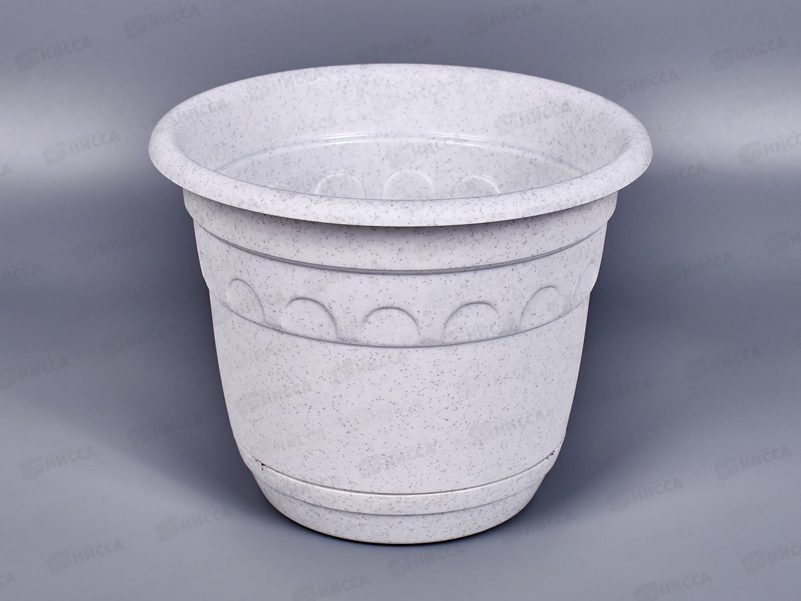 Горшок Колывань-1,8л мрамор с поддоном  С93 М АВ *28