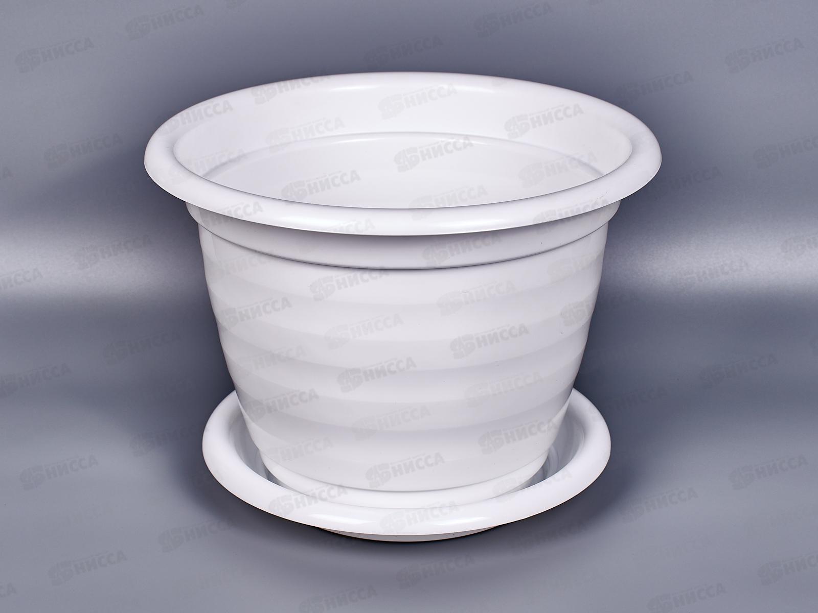 Горшок цветочный &quotВиола&quot 5л с поддоном белый *15 М1343