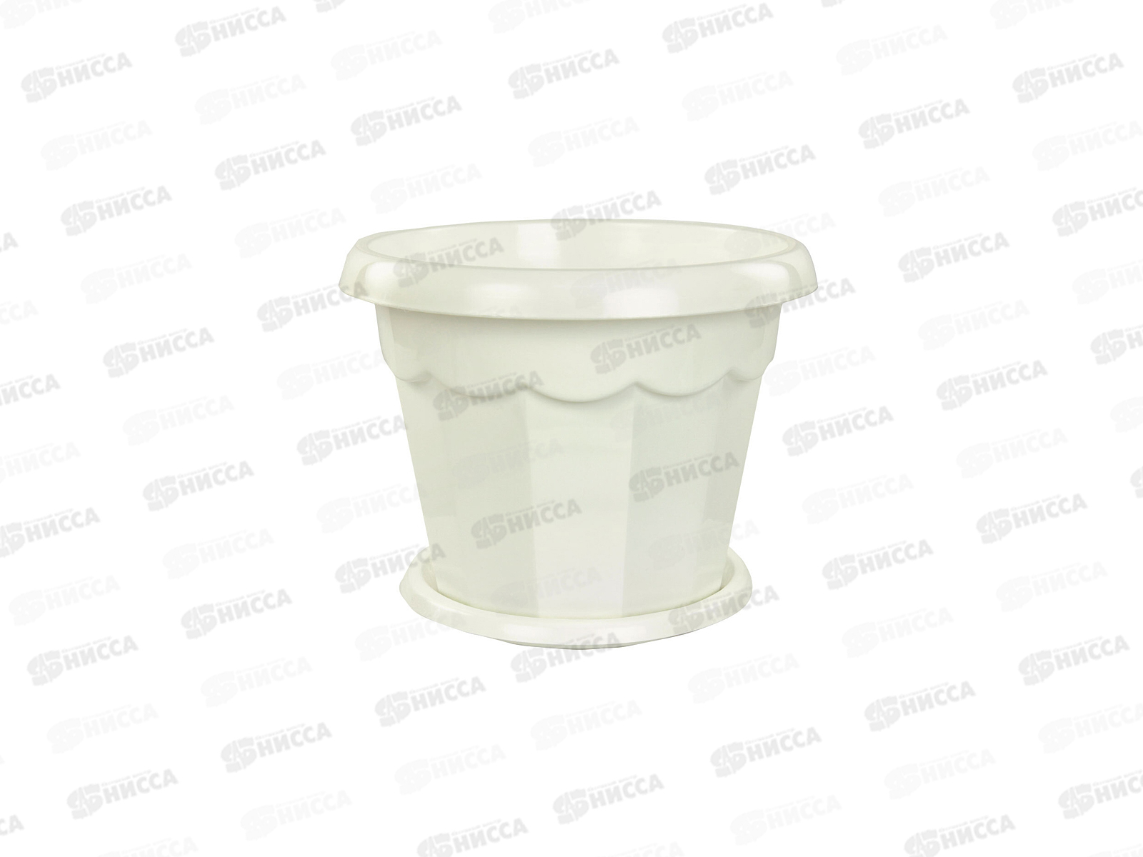 Горшок цветочный  "Гармония" 1,5л с поддоном (белый) *30 М1409