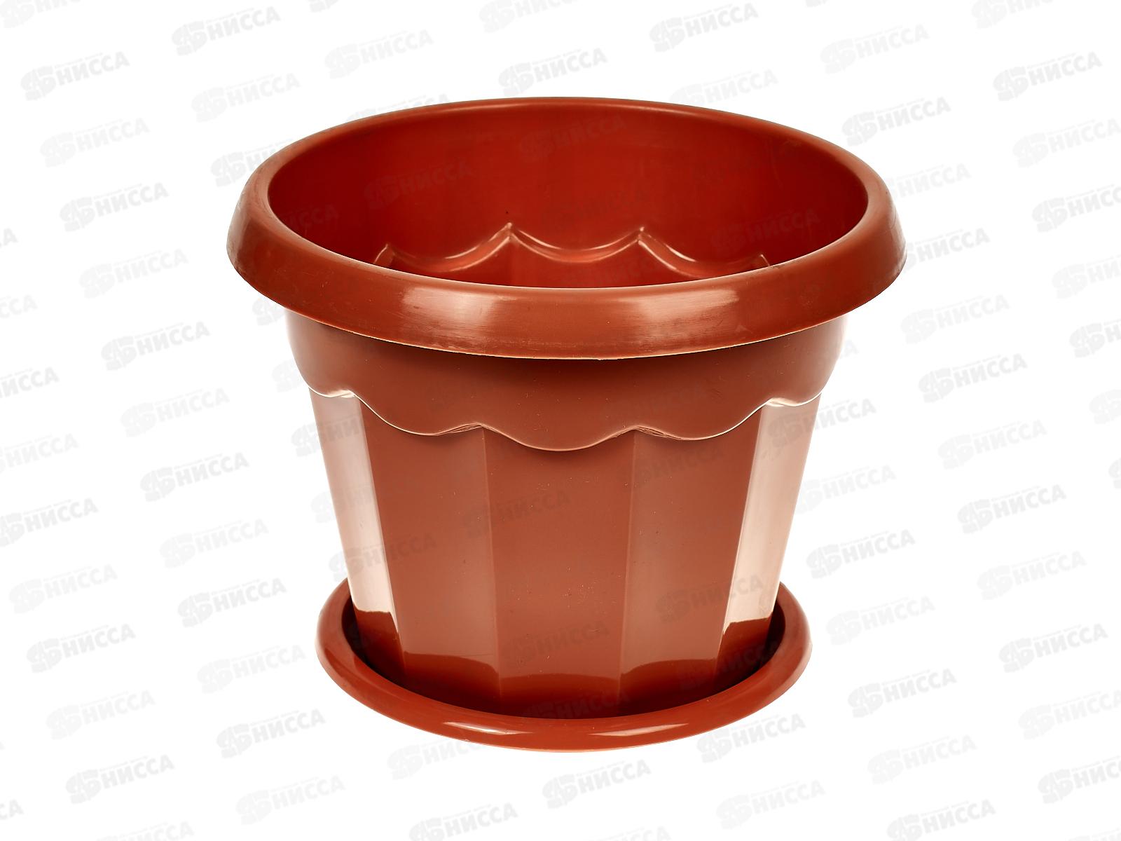 Горшок цветочный &quotГармония&quot 1,5л с поддоном (коричневый) *30 М1574