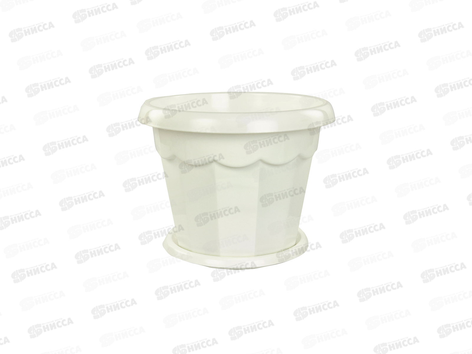 Горшок цветочный  &quotГармония&quot 2,5л с поддоном (белый) *30 М1410