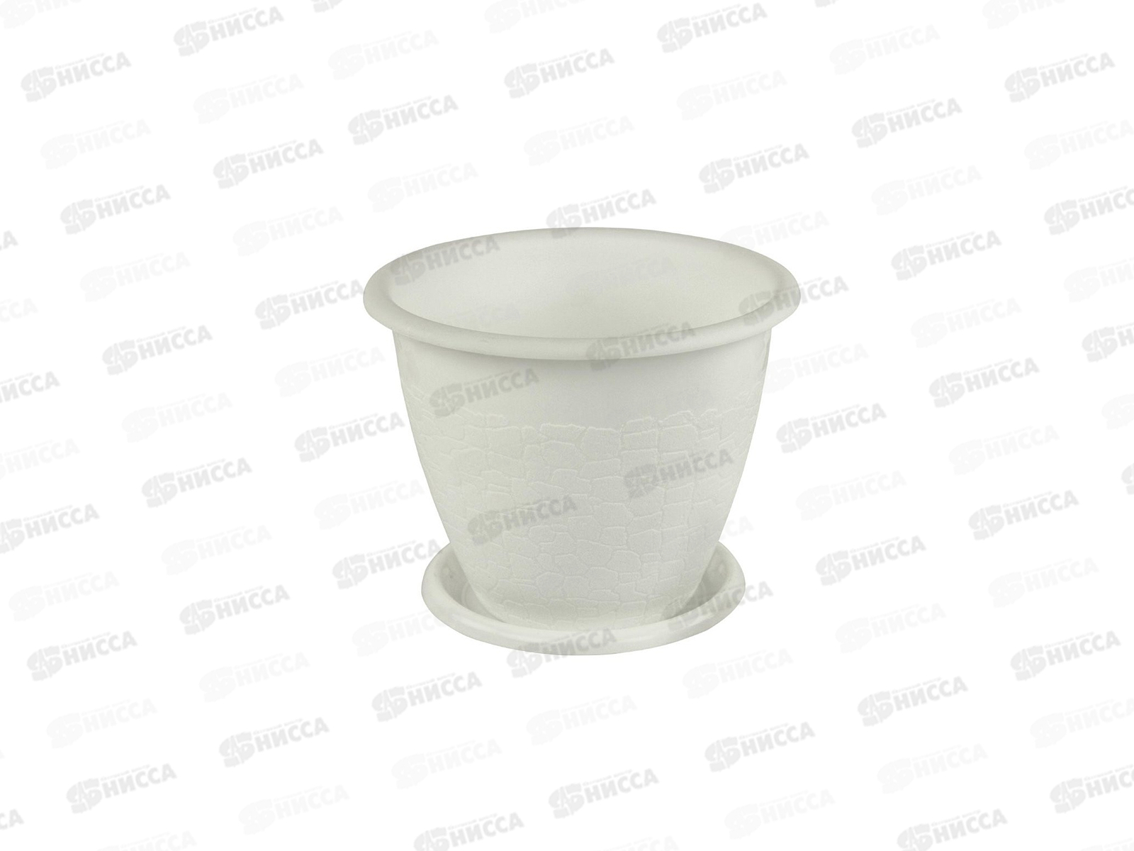 Горшок цветочный  Розалия 0,8л с поддоном (белый) *30 М1521