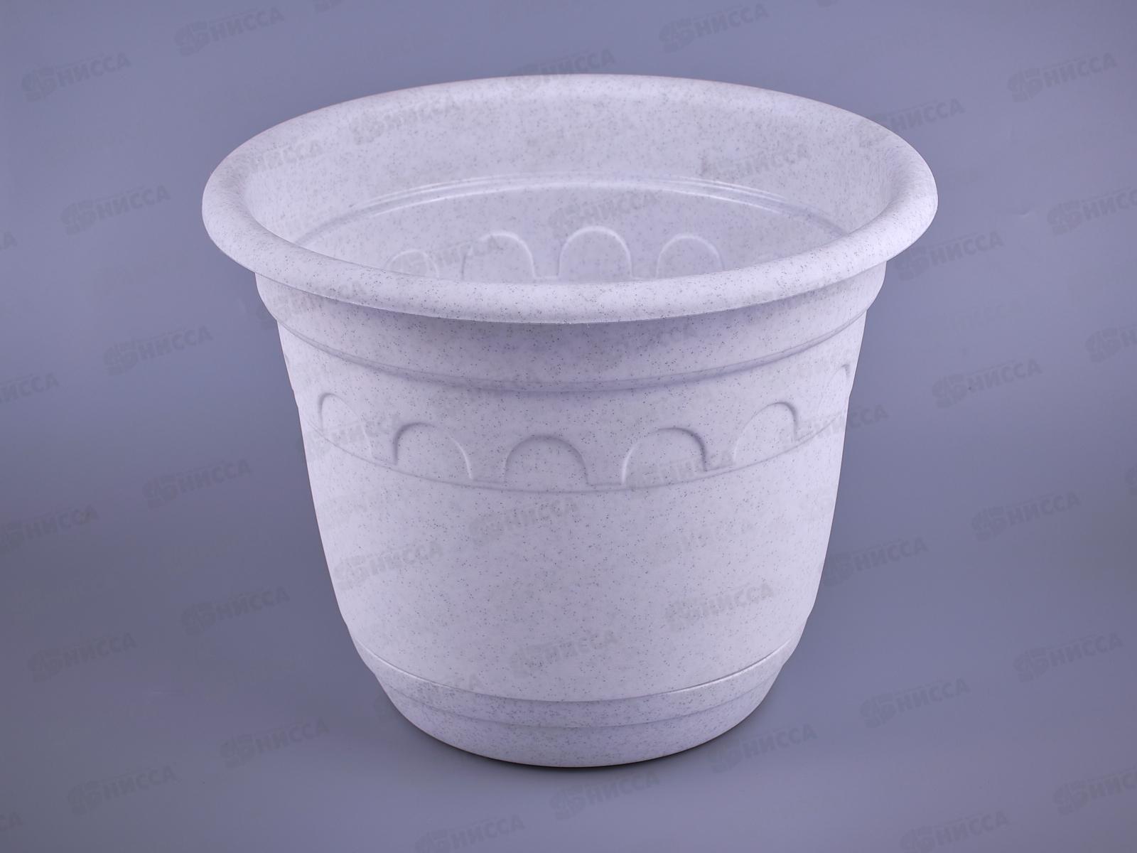 Горшок Колывань-6,7л Мрамор 26см с поддоном  С95 М АВ *12