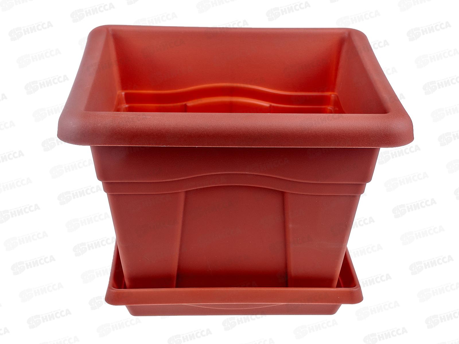 Горшок Квадро-8,1л Терракотовый  с поддоном   С164Т *12