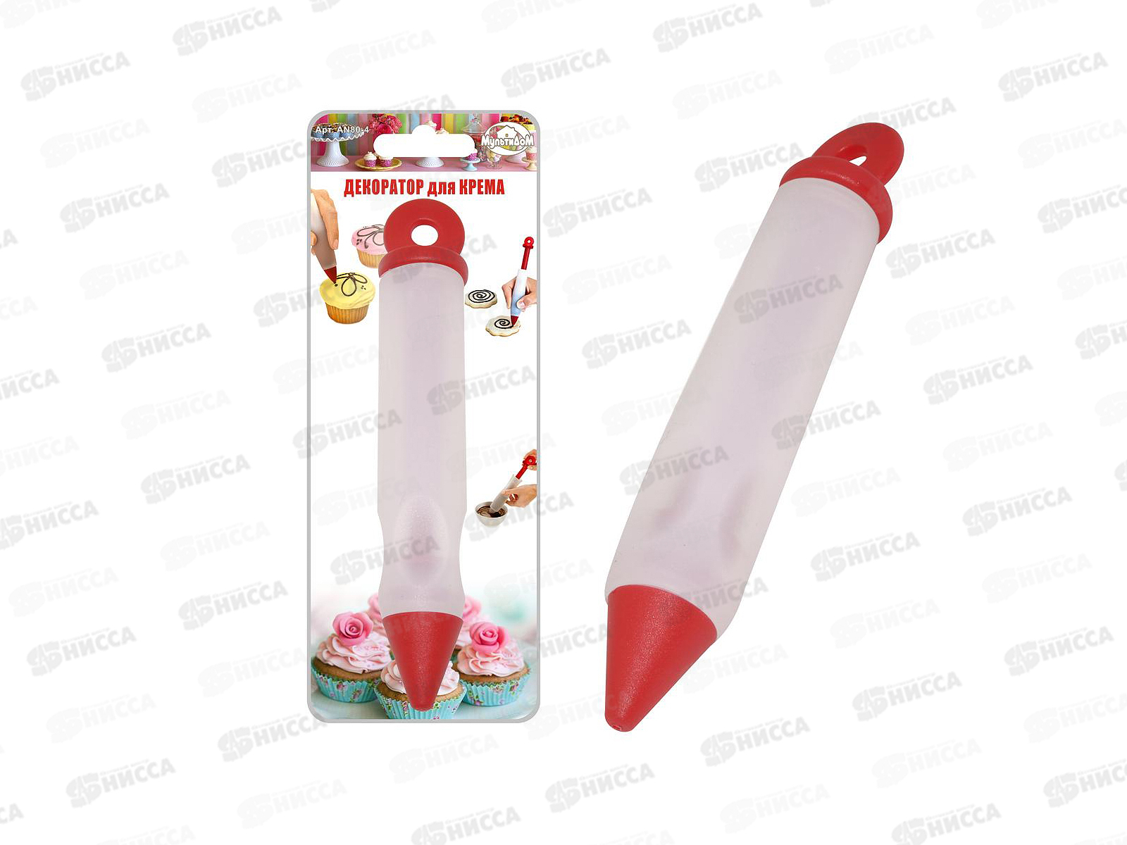 Декоратор для крема силиконовый 2 насадки AN80-4 *144