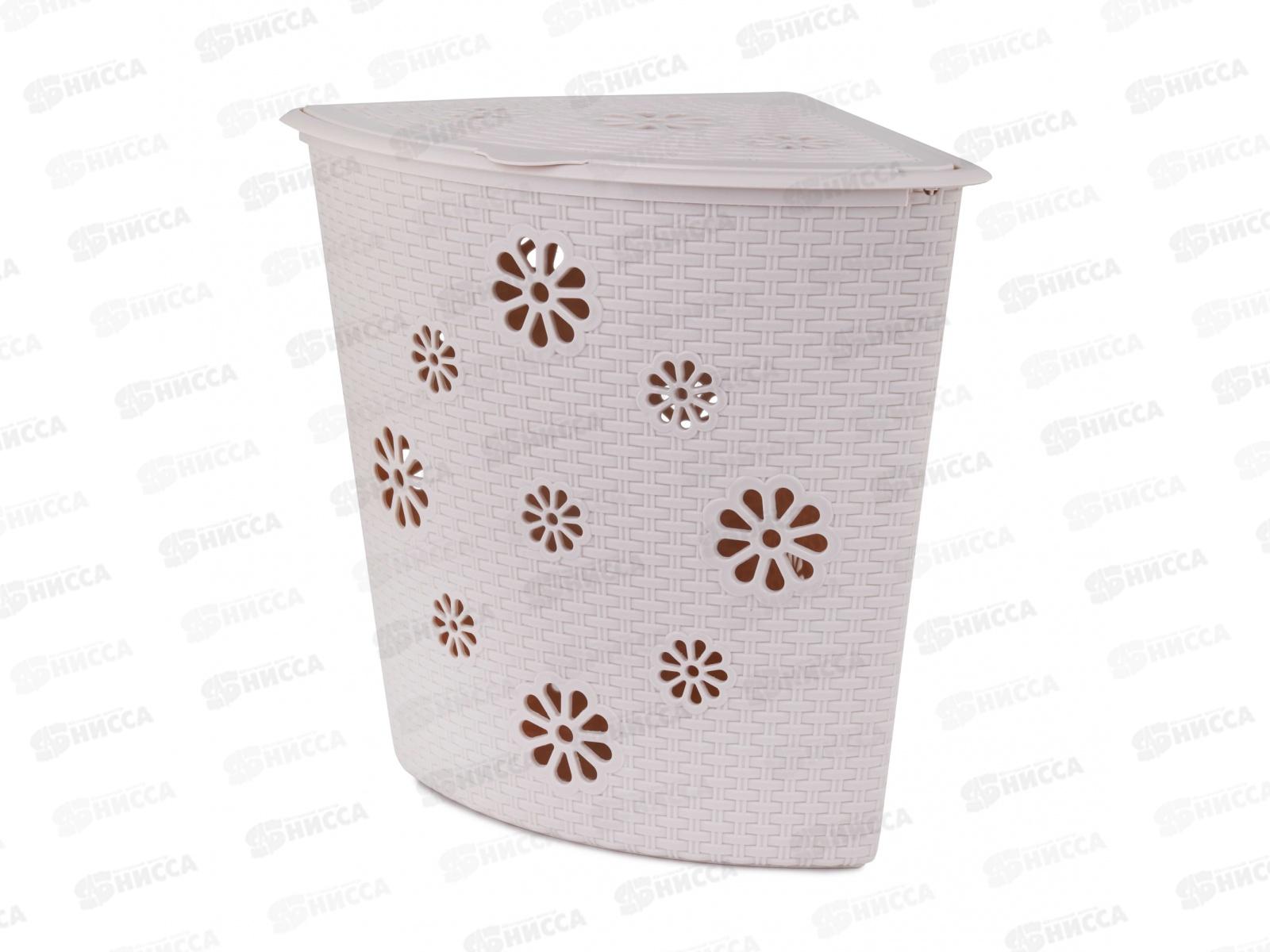 Корзина 45л &quotПлетенка&quot угловая  (слоновая кость) М2029 *6