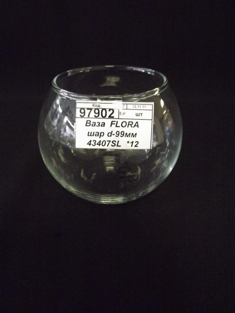 Ваза  FLORA шар d-99мм 43407SL  *12