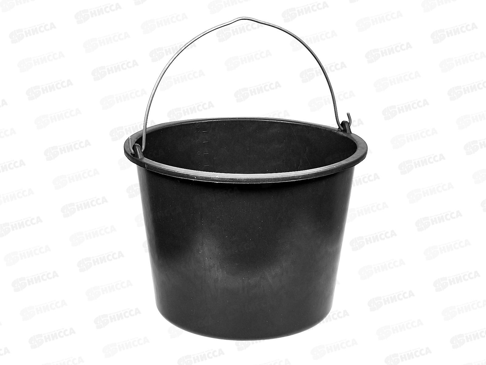 Ведро строительное 12л мерная шкала, черное, 0602212   *320