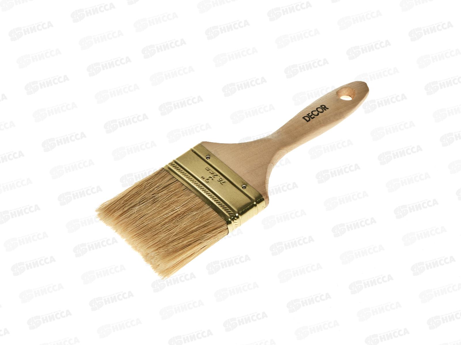 Кисть плоская  XL 75*18мм светлая щетина,деревянная ручка  720-075  *240