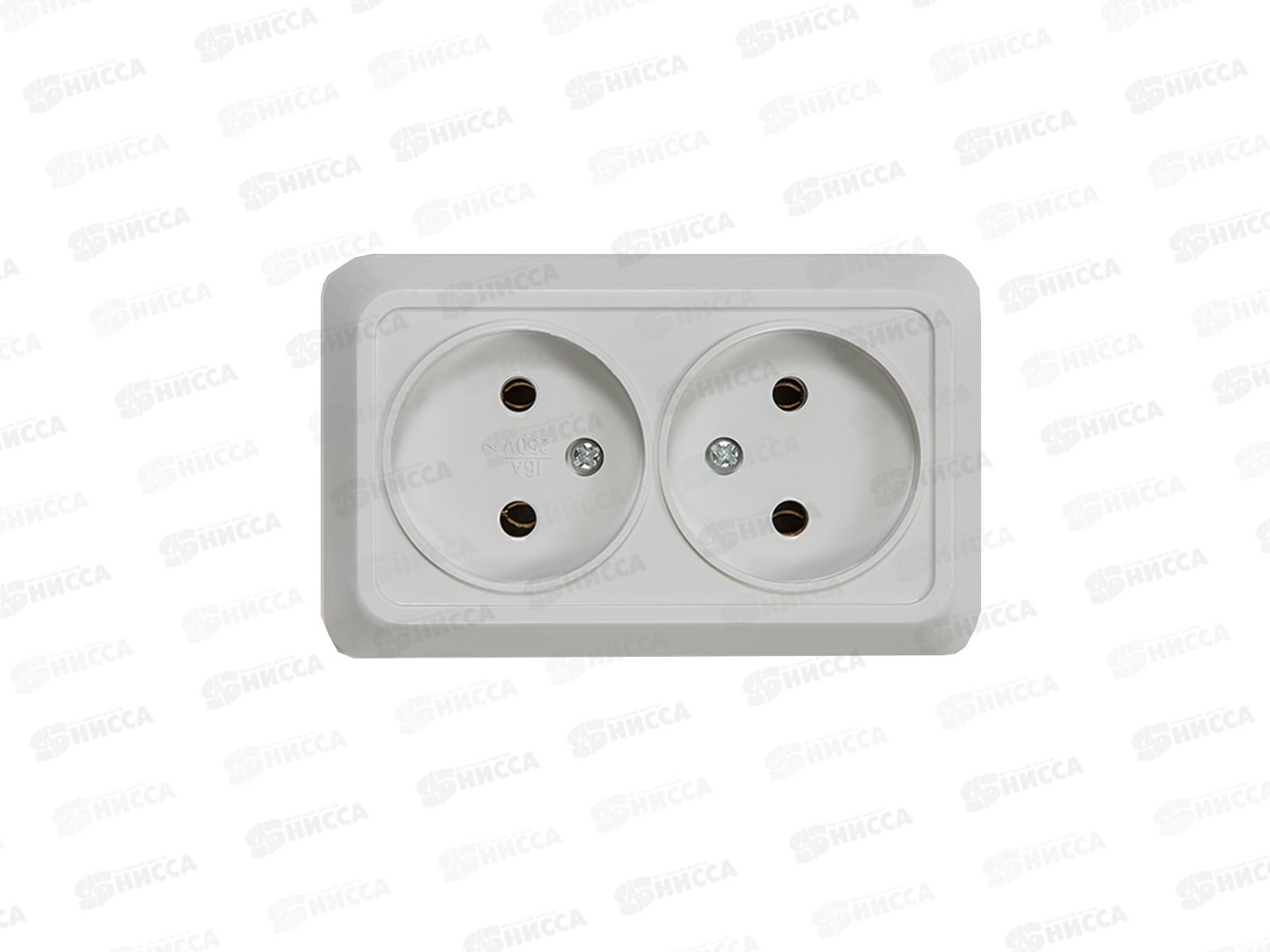 Розетка накладная BOLLETO двойная, белая, 7102-W (1210) *10