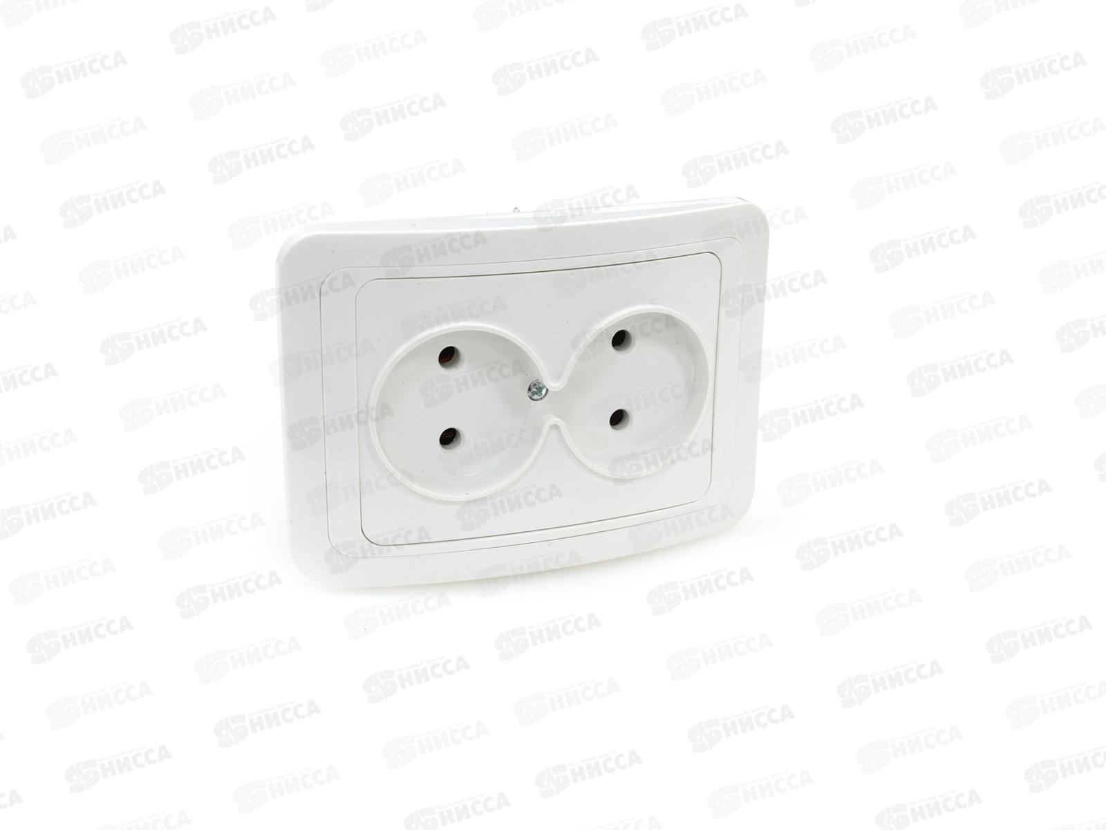 Розетка CLASSICO двойная, скрытой установки, белая, 2102-W(2210) *10