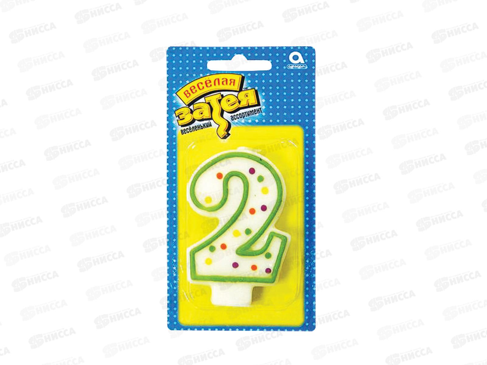 Свеча - цифра &quot2&quot 7,6см /А, 1502-0139