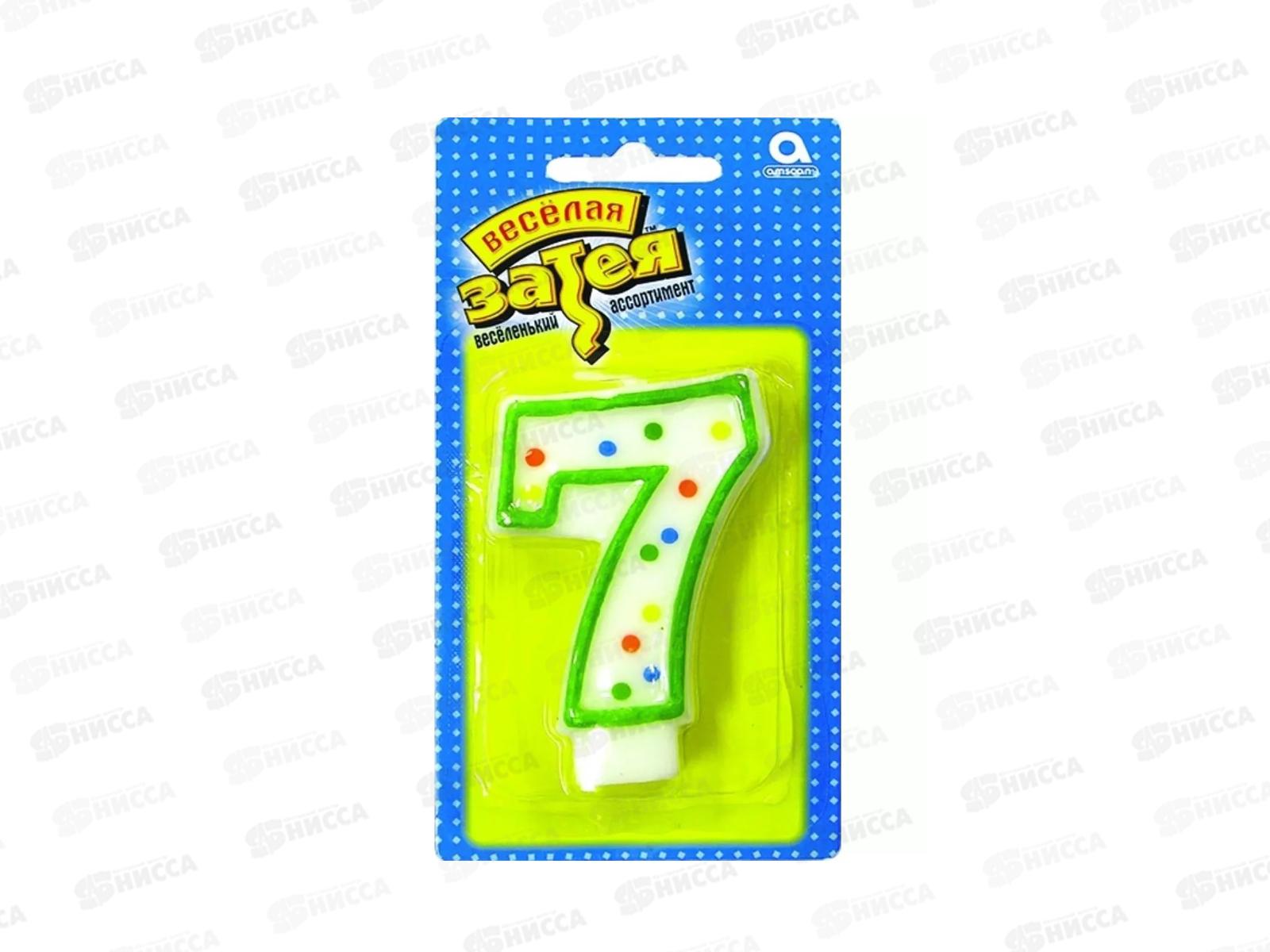 Свеча - цифра &quot7&quot 7,6см /А, 1502-0149