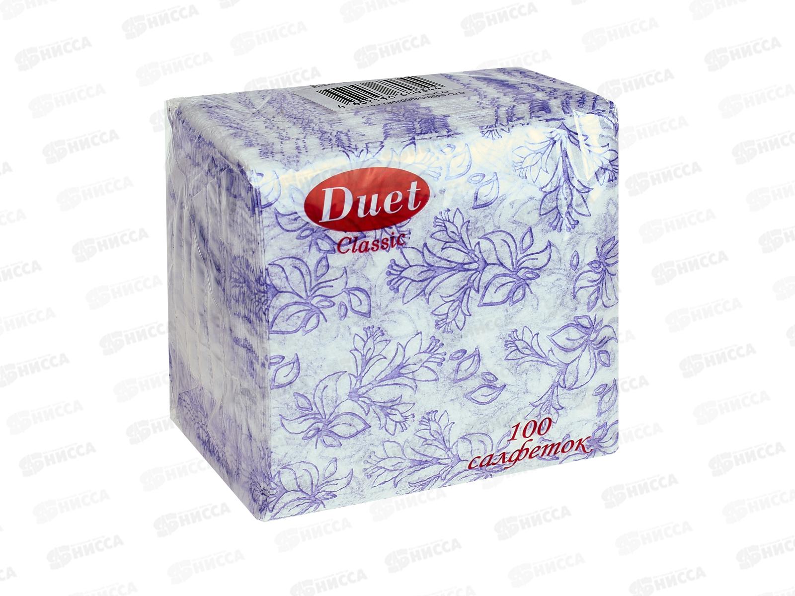 Салфетки ДУЭТ 100шт лилии фиолетовые *50