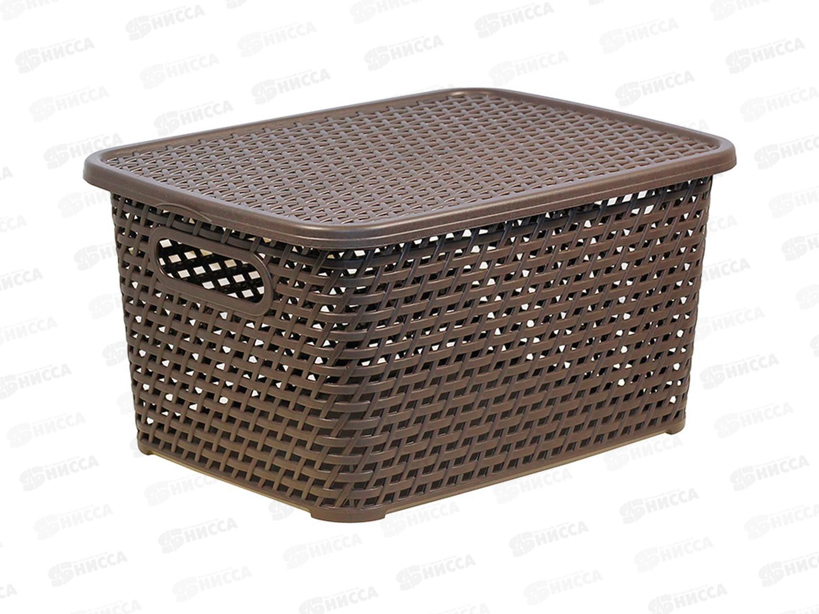 Ящик РОТАНГ с крышкой 280*185*126 коричневый ротанг М2372 *12