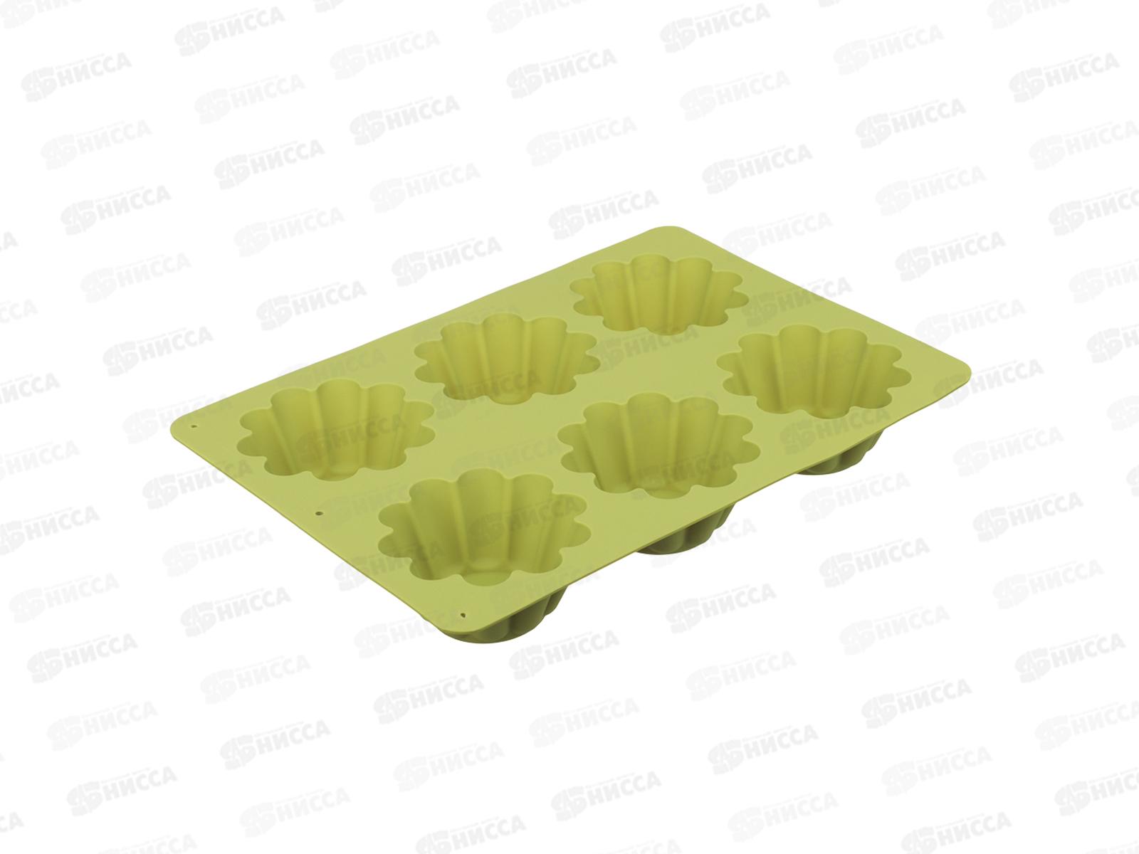 Форма д/выпечки силикон д/кексов 6ячеек 25,5*18*3,5см 891-005  г