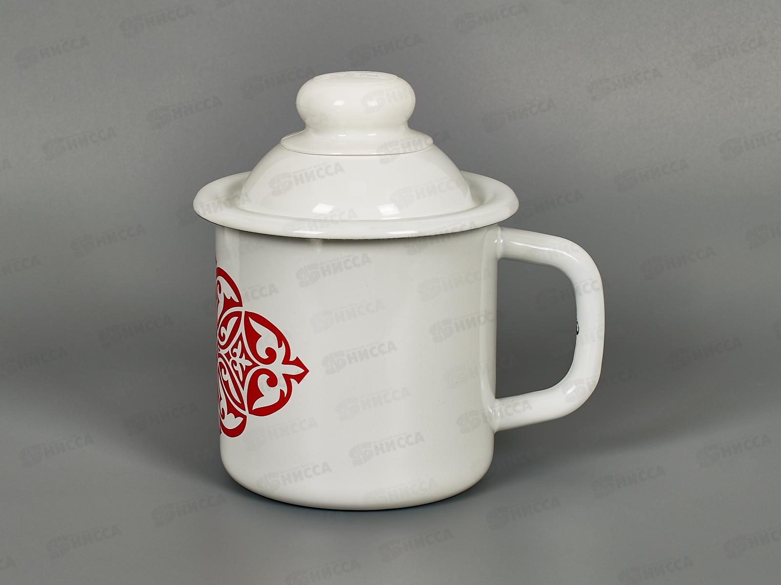 Кружка 1,0л с крышкой с рисунком. 01-0207/4