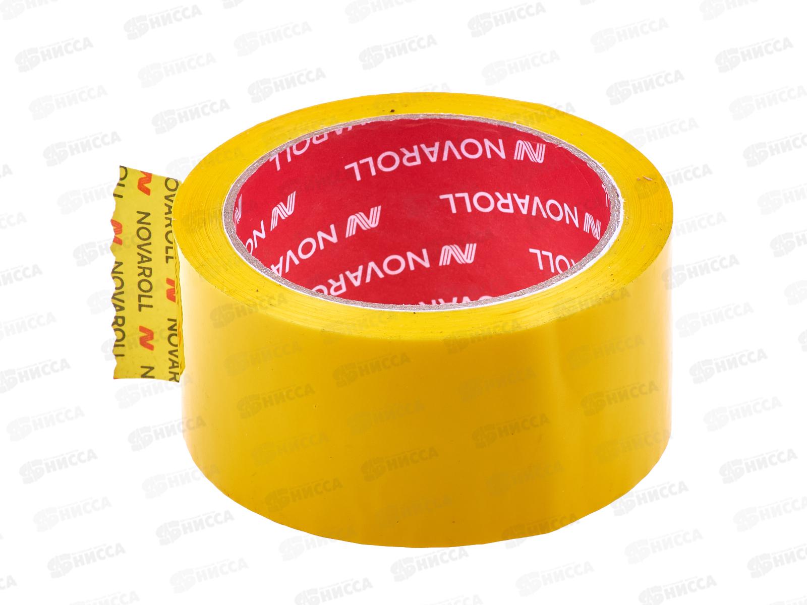 Скотч 48*66м цветной НОВА РОЛЛ 43мкм, желтый, 0120-438X *6/36