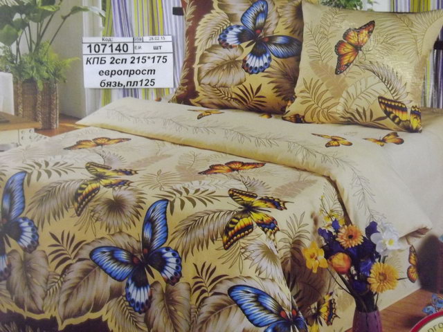 Комплект постельного белья  2спальное 215*175 европростынь бязь, плотность 125 Эйфория