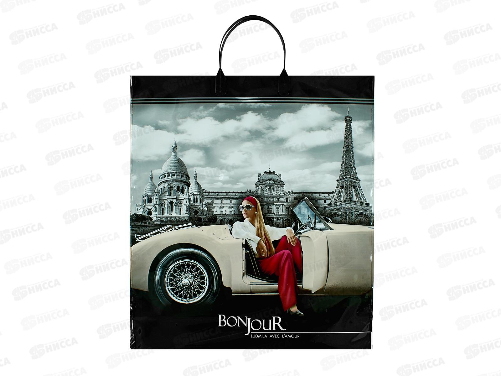 Пакет с пластиковой ручкой 40*44 Бонжур *10/100