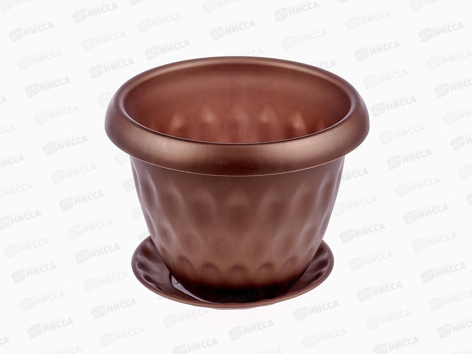 Горшок для растений Розетта золотой с поддоном  1,7л Д170 С126ЗОЛ *12