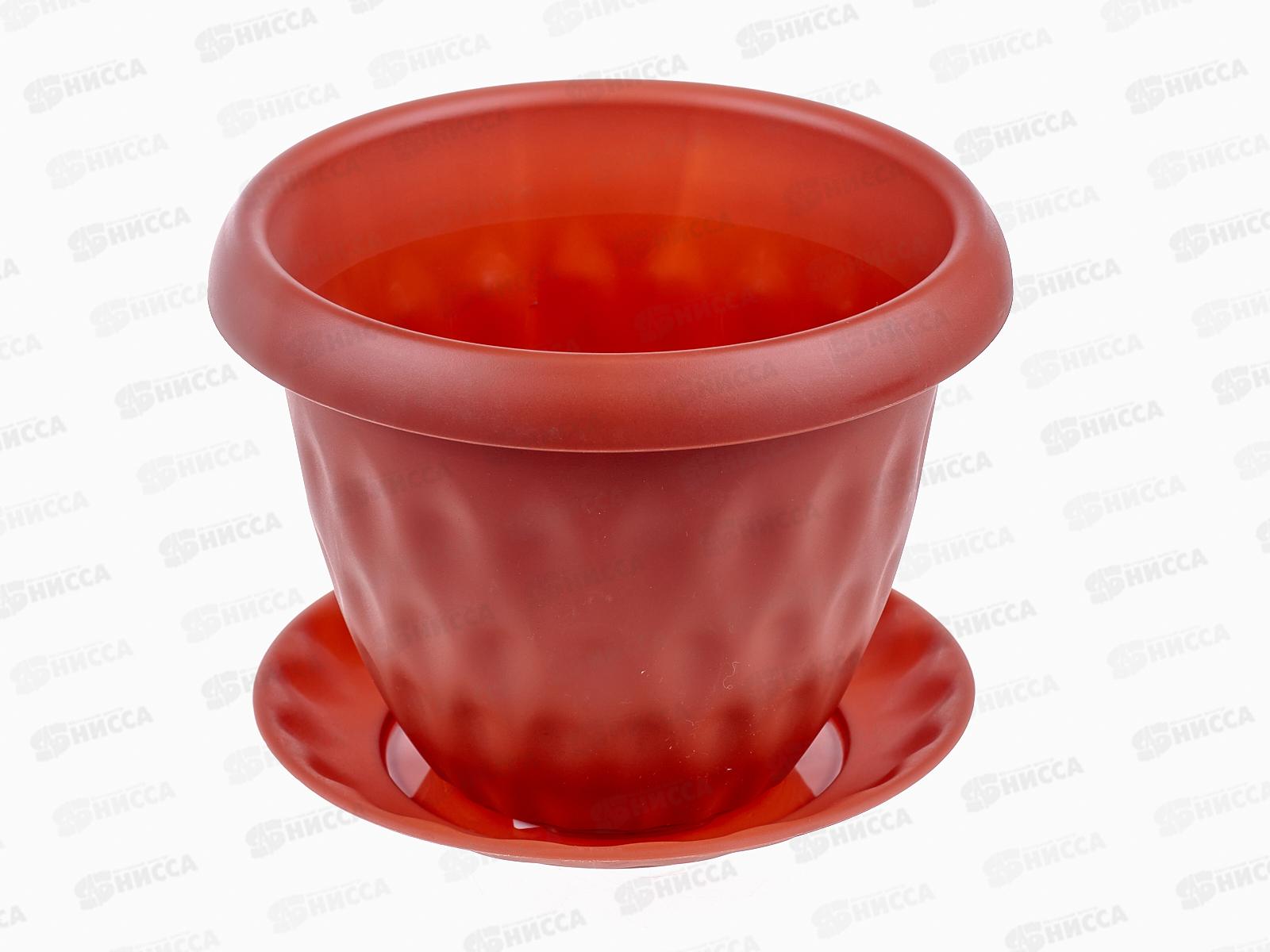 Горшок для растений Розетта терракотовый  с поддоном  1,7л Д170 С126ТЕР *12