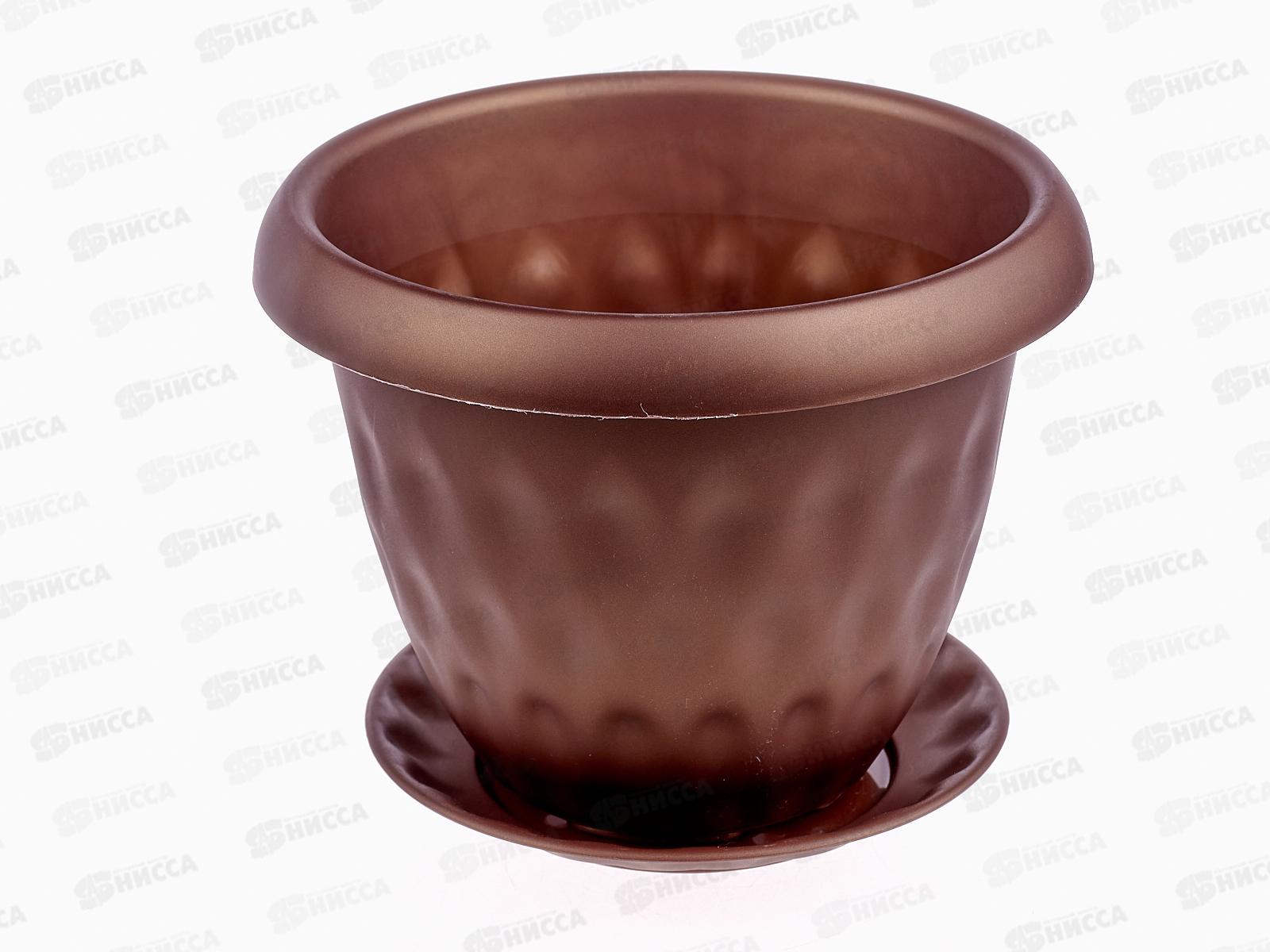 Горшок для растений Розетта золотой с поддоном  2,8л Д200 С127ЗОЛ *14