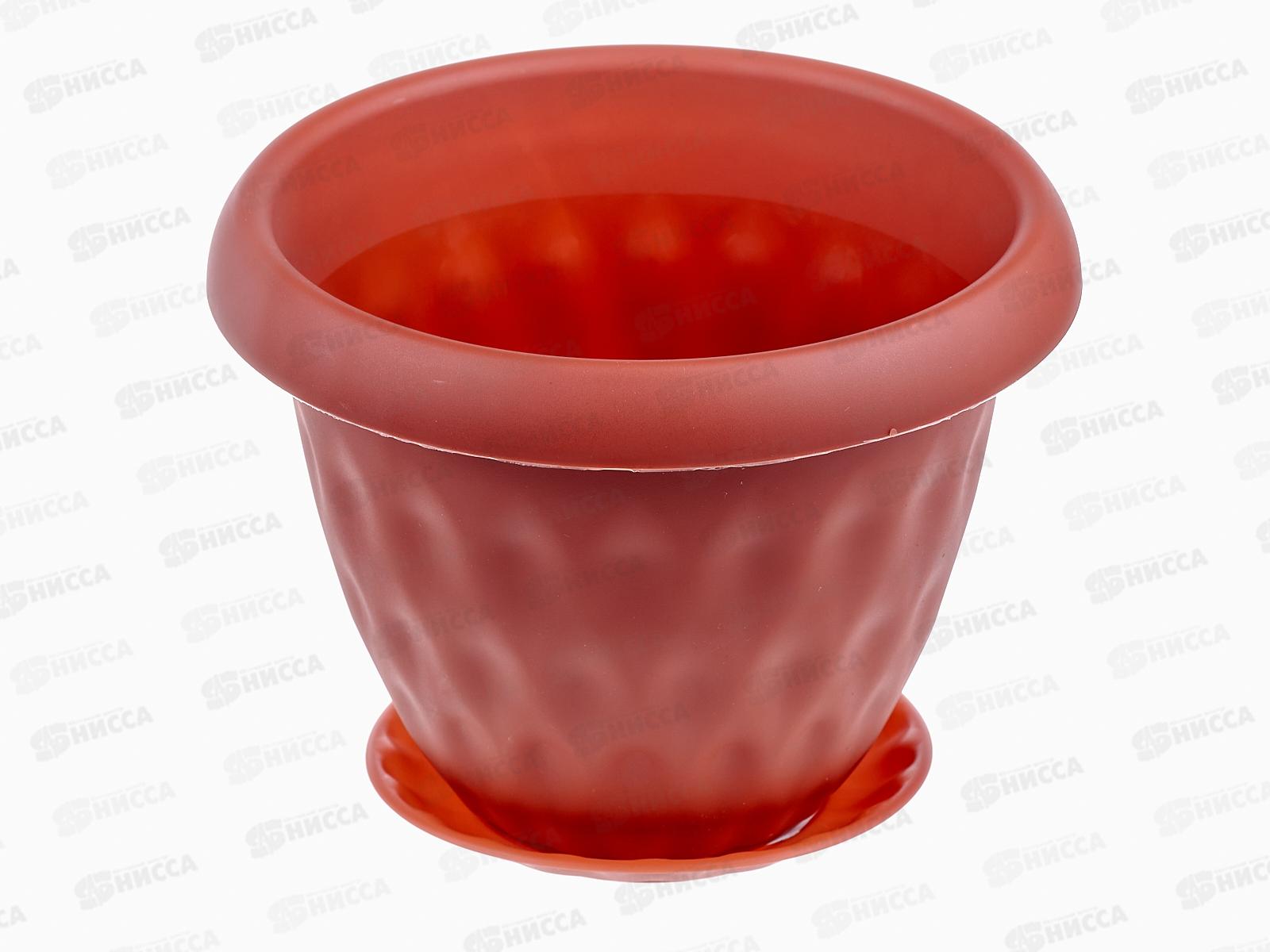 Горшок для растений Розетта терракотовый с поддоном  2,8л Д200 С127ТЕР *14