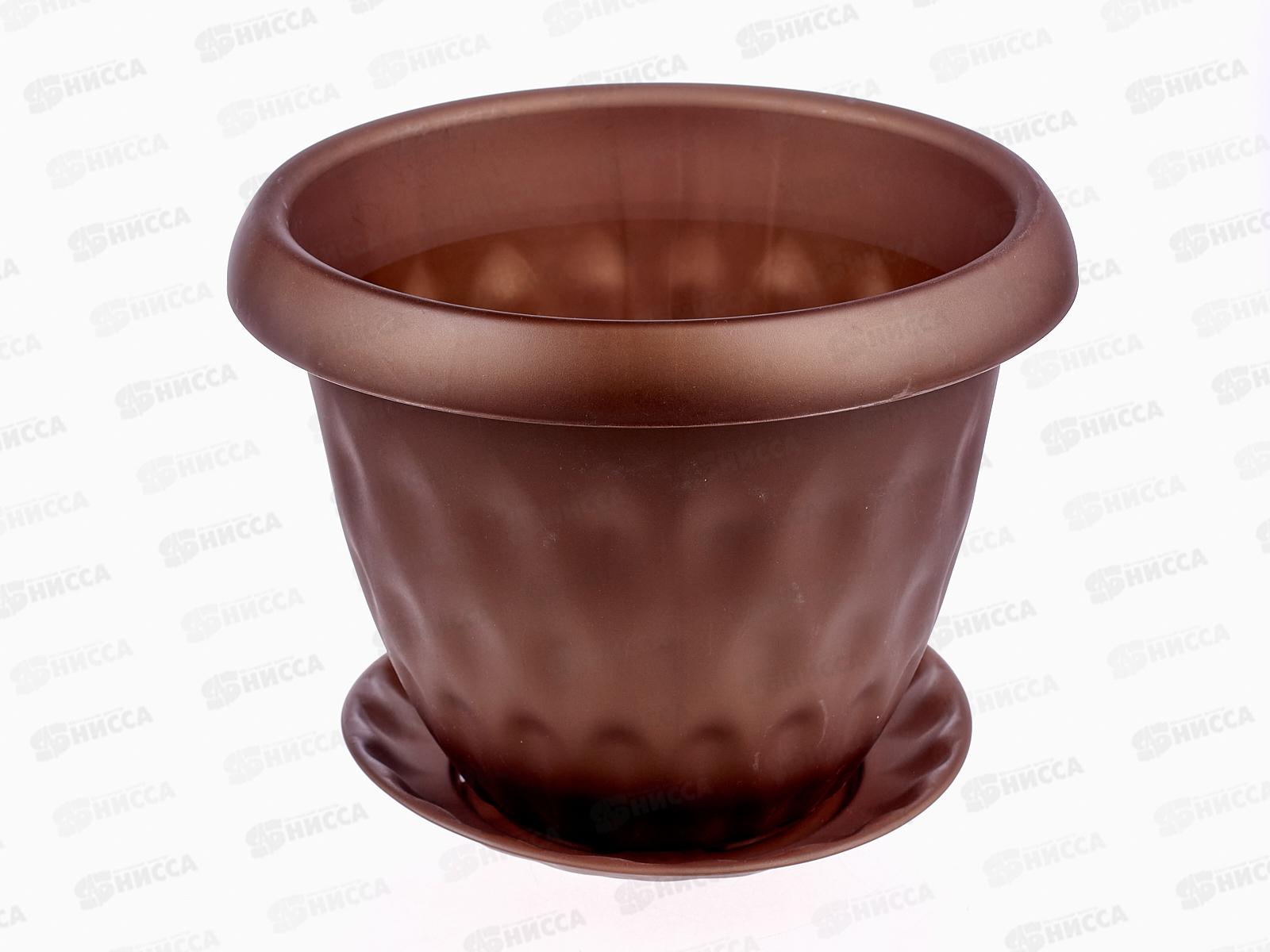 Горшок для растений Розетта золотой с поддоном  4,9л Д245 С128ЗОЛ *10