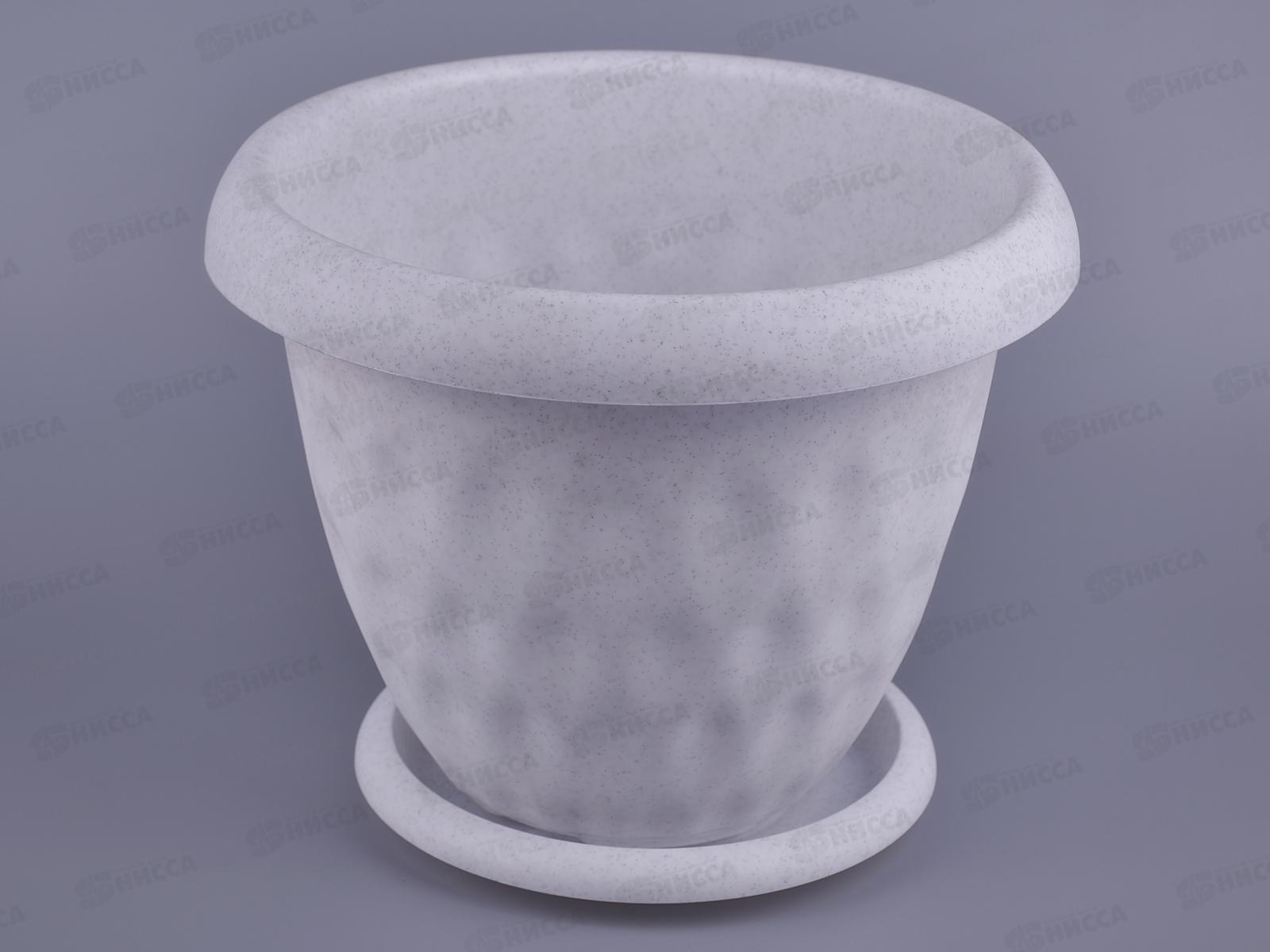 Горшок для растений Розетта мрамор с поддоном  4,9л Д245 С128МРА *10