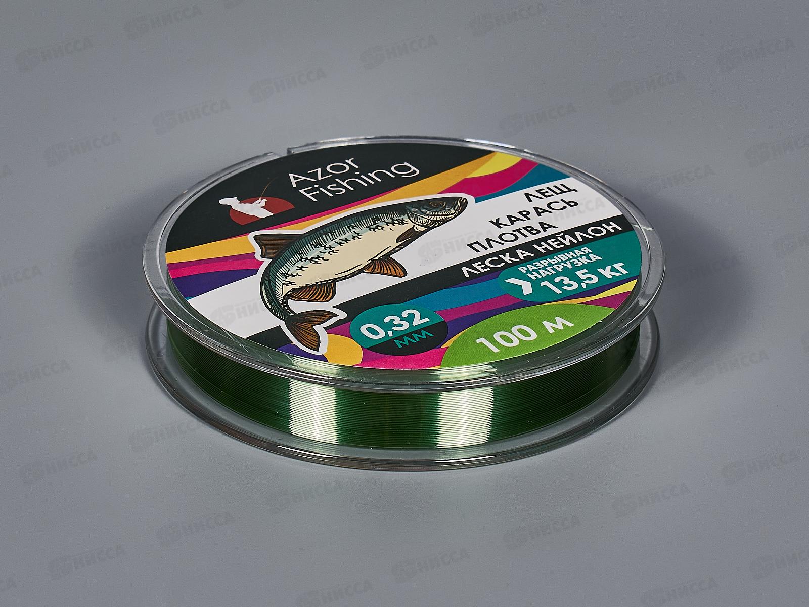 Леска AZOR нейлон Carp 100м, 0,32мм, зел 144-010   г