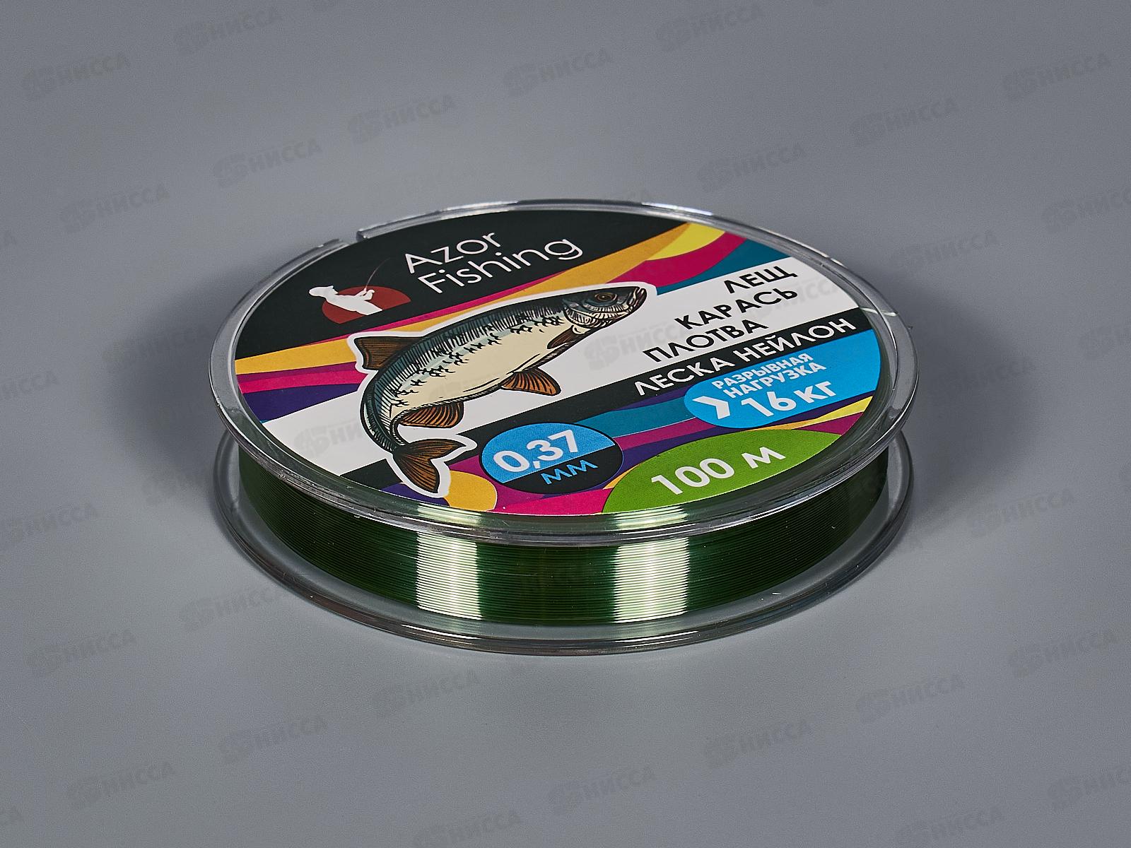 Леска AZOR нейлон Carp 100м, 0,37мм, зел 144-011   г