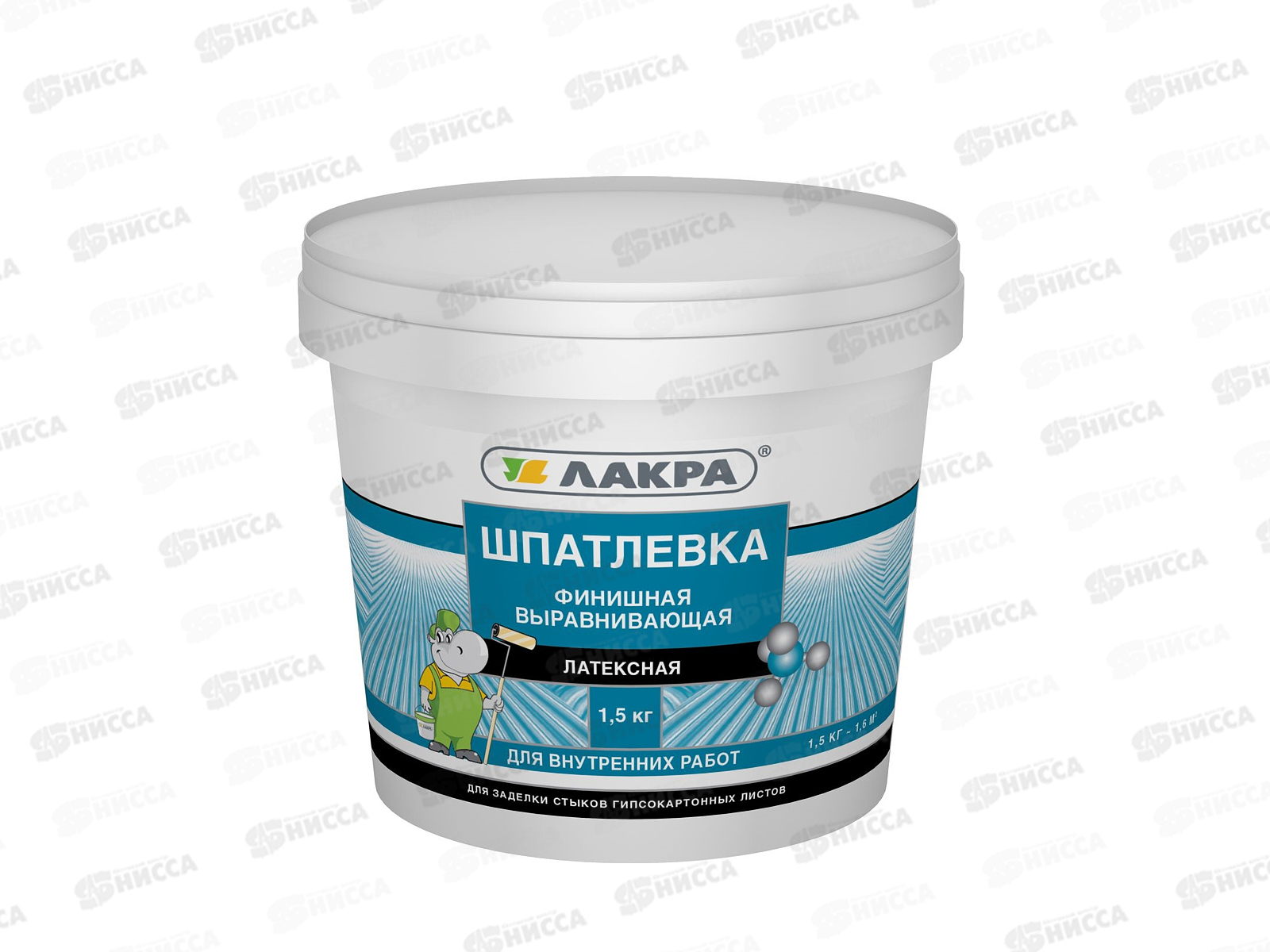 Шпатлевка латексная финишная выравнивающая Лакра для гипсокартона 1,5кг   *12/360