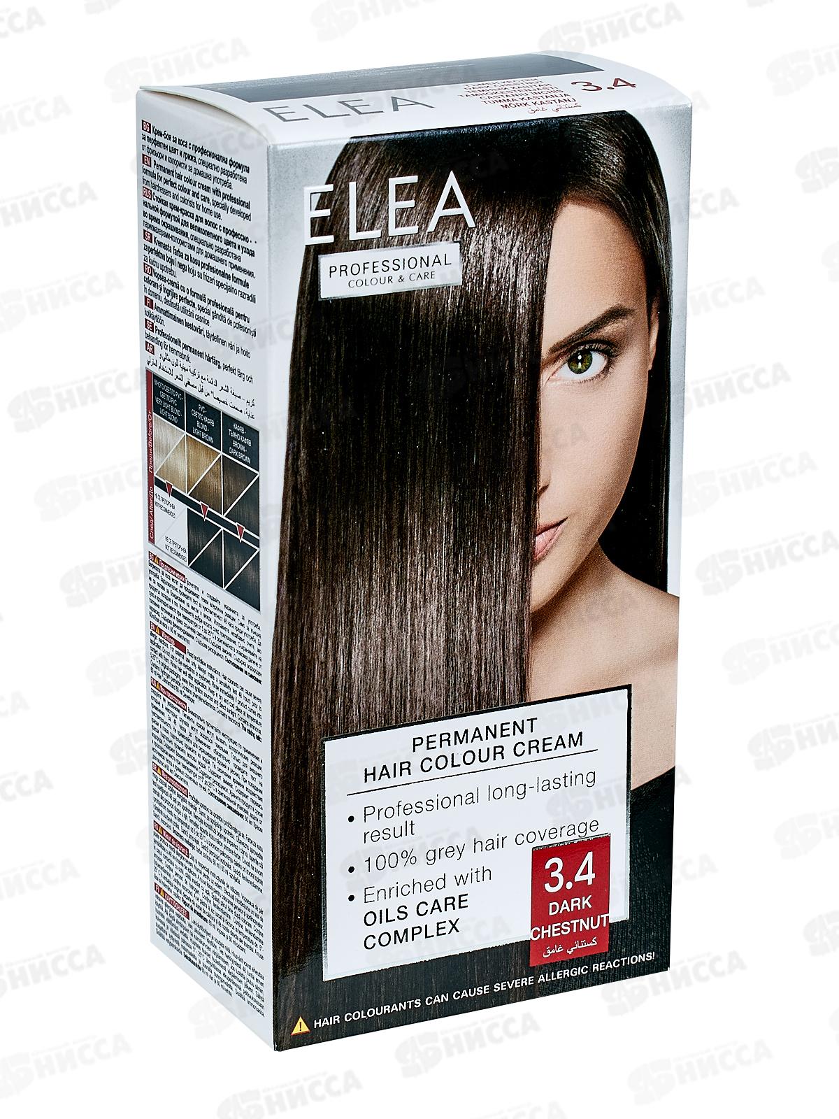 ELEA Prof.Color&Care крем-краска №3.4 тем.каштан *20