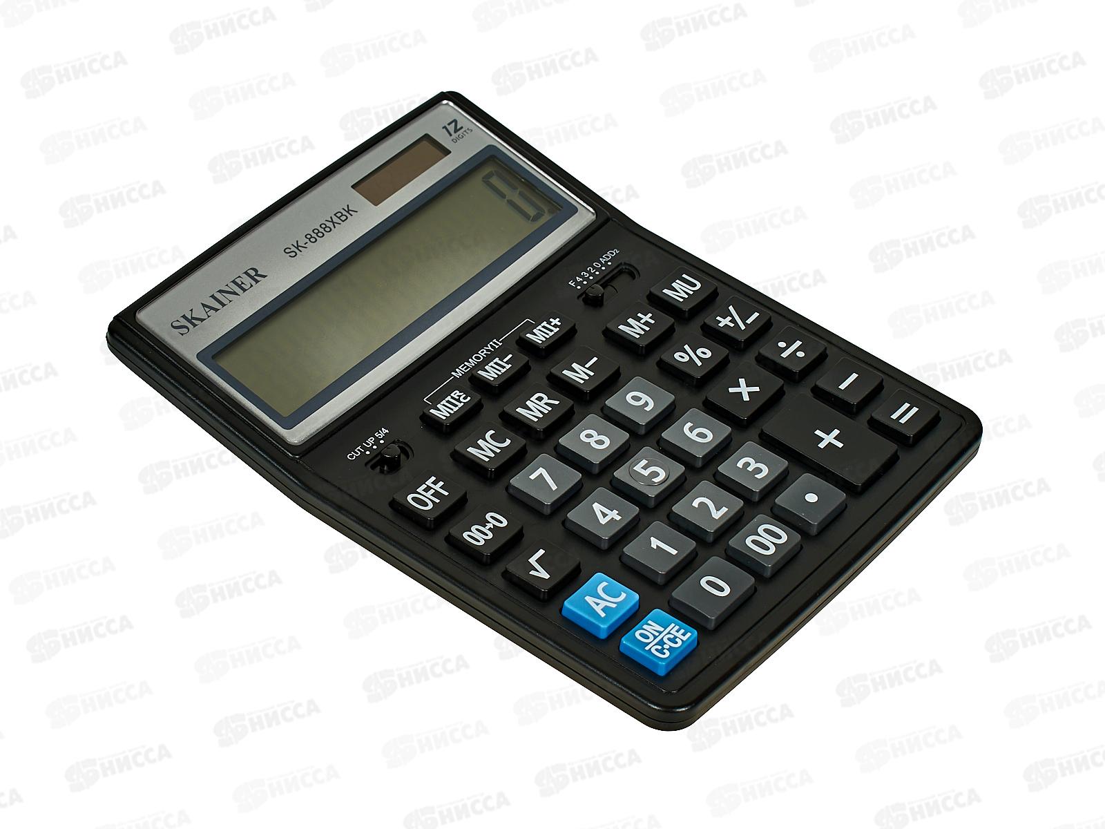 Калькулятор SKAINER SK-888XBK 12 разрядный, бухгалтерский, настольный, черный