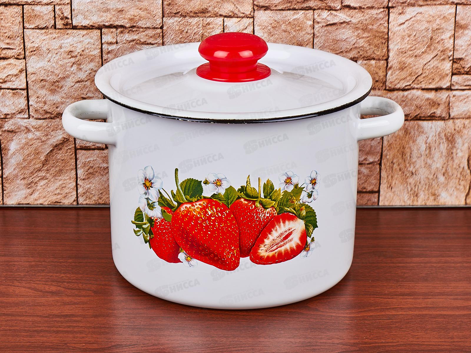 Кастрюля 3,5л цилиндрическая декорированная с пластиковой кнопкой С1612.3 *4